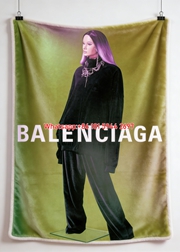 Balenciaga Green Velvet Mannequin Gradient Hair Flannel Sofa Throw Blanket BA168